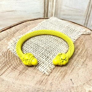 7mm painted cable cuff yellow bracelet